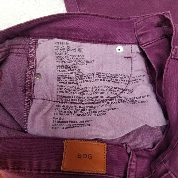 Urban Outfitters BGD Womens Mid-Rise Skinny Ankle Jeans Size 28W 30L Purple - Picture 7 of 8